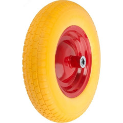 Колесо для тачки FIT полиуретановое 4.80/4-8, подшипник 16мм (77586)