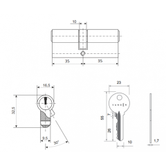 Мех. цилиндр Vanger EL-70-G (05421)