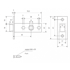 Защелка межкомн. APECS 5400-G Blister (01220)