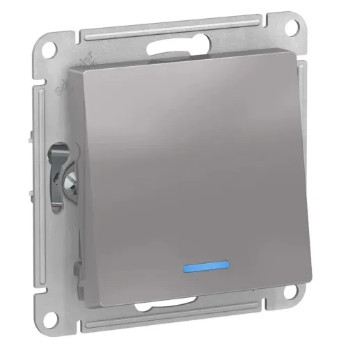 Переключатель 1-кл AtlasDesign алюм. с подсветкой SchE ATN000363