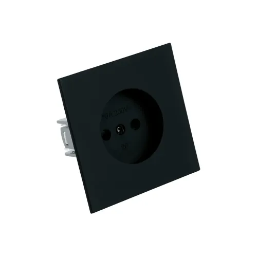 Розетка 2P МИЯ черный бархат с защитной шторкой RST16-3109-05