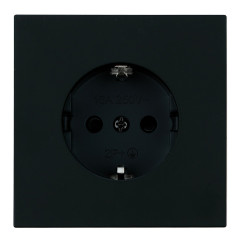Розетка 2P+E МИЯ черный бархат с защитной шторкой RST16-3110-05