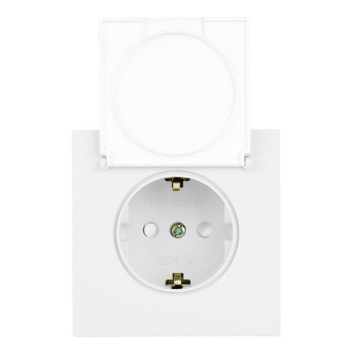 Розетка 2P+E МИЯ белая магнолия с защитной шторкой,крышка RST16-3112-01