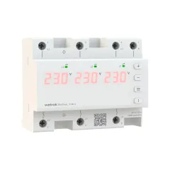 Реле напряжения Welrok D6-40 3P 40A 6 мод Красная, термозащита