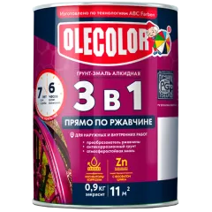 Грунт-эмаль Olecolor по ржавчине белая 0,9 кг