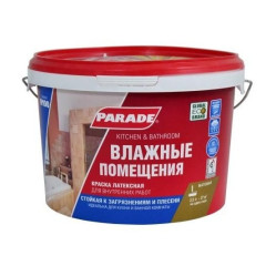 Краска в/д PARADE W100 латекс.Влажные помещения (База А) 2,5л
