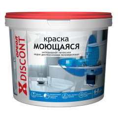 Краска в/д ОРЕОЛ ДИСКОНТ Интерьерная Моющаяся Матовая Белая 6,5кг