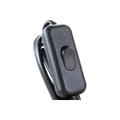 Шнур для светильников 2х0,75мм 2м с плоской вилкой и выкл. черный IEK (480706)