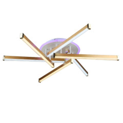 Светильник Люмис YH1028/6 WT+GD 2*48W+16W 3000K-6000K ПДУ диммер белый/золото