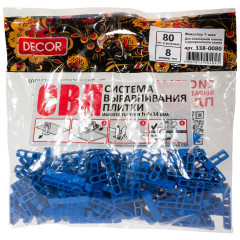 Фиксатор шва DECOR Т-образный 8х8 мм, 80 шт (338-0080)