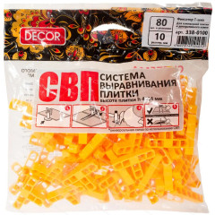 Фиксатор шва DECOR Т-образный 10х10 мм, 80 шт (338-0100)