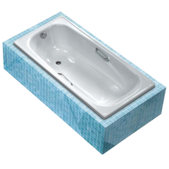 Ванна стальная WHITE WAVE Italica 170х75х38см с подлокотниками, ножками