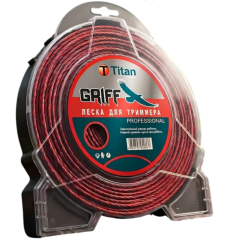Леска для триммера TITAN (GRIFF PROFESSIONAL) 3,00ммх56м, серый+оранж (938-056)