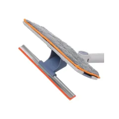 Окномойка Марья Искусница плоская с телескопической ручкой 148*30 см, серая (463560)