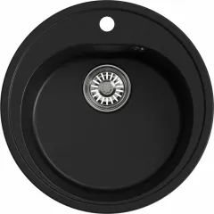 Мойка комп. MIXLINE МЛ-ГМ11 500х180мм, круглая ультра-черная, сифон