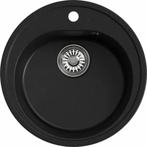 Мойка комп. MIXLINE МЛ-ГМ11 500х180мм, круглая ультра-черная, сифон