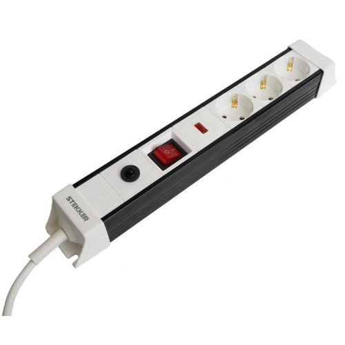 Фильтр сетевой Stekker 3 роз. 16A 3м белый HM22-31-03 Techno 50145