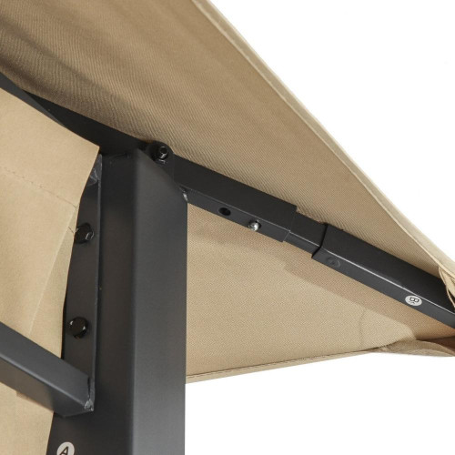 Шатер Green Days 3,21х2,56х3м с москитной сеткой 4-х угольный, двойная крыша, песочный KT-G034-orig (486649)