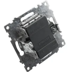 Выключатель 2-кл Катрин с подсветкой серебро GLS10-7102-03