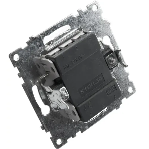 Выключатель 2-кл Катрин с подсветкой серебро GLS10-7102-03