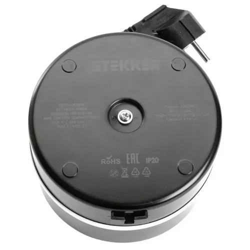 Удлинитель 5-мест. 2USB+С черный 2.5м STEKKER Comfort 49656