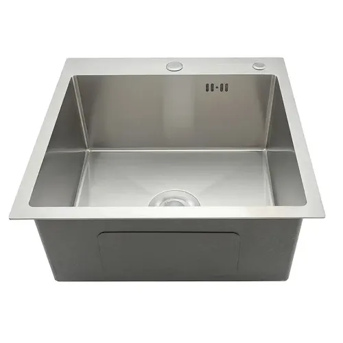 Мойка нерж. врезная GAPPO 50х50х21,5 см тол. 3 мм, сатин (сифон, коландер) GS5050