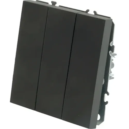 Выключатель 3-кл ЭМИЛИ черный RSW10-5108-05