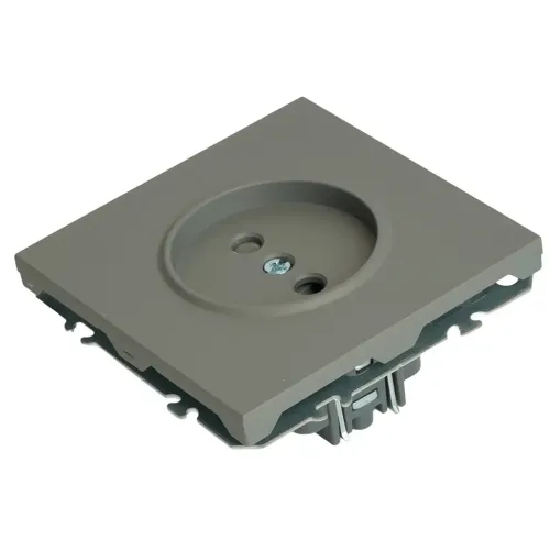 Розетка 2P ЭМИЛИ шторки платиново-серый RST16-5109-10