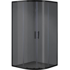 Душевое ограждение EVA GOLD 100х100х190см полукруглое (без поддона), тонированное стекло, профиль чёрный матовый, EG4BT