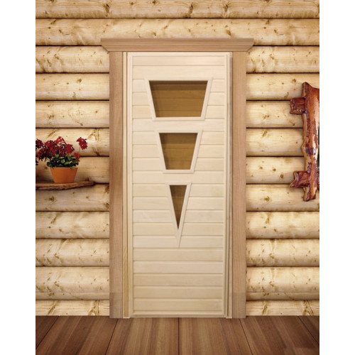 Дверь банная со стеклом 70*170 Факел(*8)