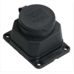 Колодка 1-пост. 2P+E каучуковая с защит. крышками черн. IP44 16А IEK PKR11-016-2-K02 (429336)