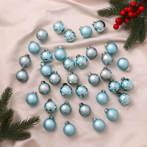 Шары новогодние Диско ассорти зеленый набор 36 шт, диаметр: 3 см (6531925)