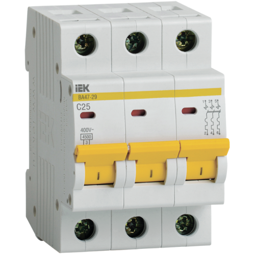 Выключатель автоматический 3-пол. 25A C 4,5кА ВА47-29 IEK MVA20-3-025-C (51044)