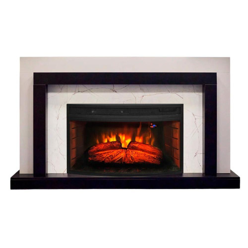 Камин электрический PALERMO R 33W GR-LCB715/BL-LCB917/ONX-LCB615 СЕРЫЙ КАМЕНЬ + FIRESPACE 33W S IR (FS33WN)
