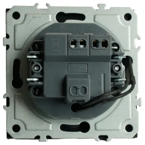 Выключатель 1-кл ЭМИЛИ с подсветкой черный RSW10-5101-05