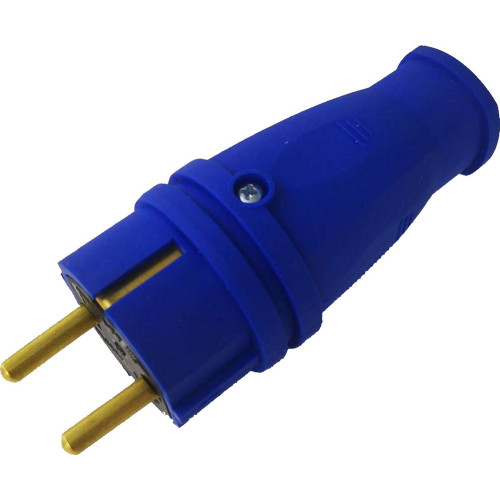 Вилка STEKKER 2P+Е прямая 16А синий резиновая RPG16-21-441 (В 16-001) 39161