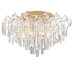 Светильник Люмис E2591/8+8 FGD 8х60W E27+8х3W LED d680 h460 золото/хрусталь