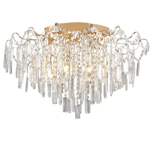 Светильник Люмис E2591/8+8 FGD 8х60W E27+8х3W LED d680 h460 золото/хрусталь