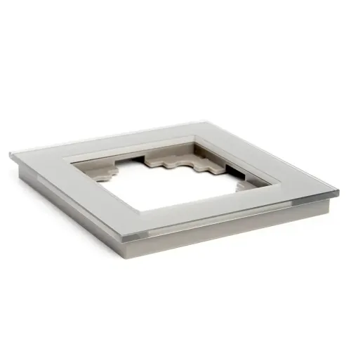 Рамка 1-пост Катрин стекло серебро GFR00-7001-03