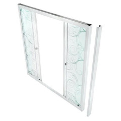 Душевое ограждение на ванну Тритон 1700х1475мм, Узоры, 2 створки