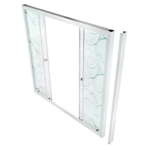 Душевое ограждение на ванну Тритон 1700х1475мм, Узоры, 2 створки