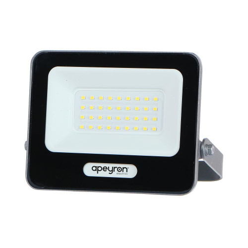 Прожектор (LED) 30Вт 3600лм 6500К IP65 APEYRON 147х30х114 алюм серый 05-46