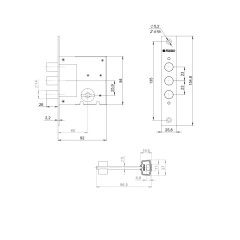 Замок врезной б/руч. FUARO сувальдный MDV812/S-60.00.3R14 4key (57427)