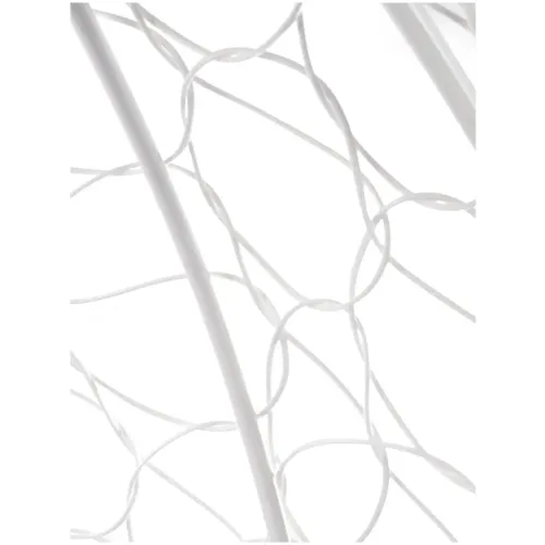 Кресло подвесное с ротангом Капля белое с серой подушкой