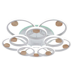 Светильник Люмис DK06342D/5+5A PR WT+WOOD 220W+10W LED RGB 3000-6000К d715 белый/дерево