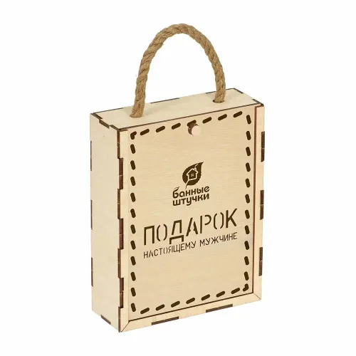 Набор банный 4 предметов Настоящему мужчине (мочалка, мыло Пихта, масло эф. Можжевльник, Эвкалипт)