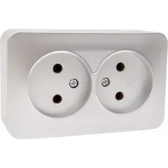 Розетка О/У 2-ая 2P STEKKER серебро MST10-12-03 49327