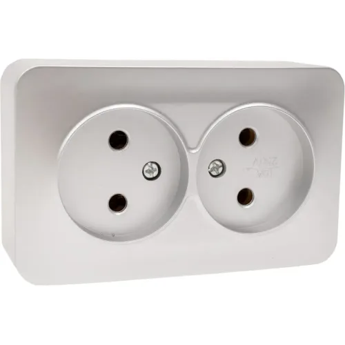 Розетка О/У 2-ая 2P STEKKER серебро MST10-12-03 49327