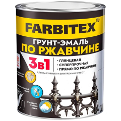 Грунт-эмаль FARBITEX по ржавчине 3в1 красно-коричневый 1,8 кг