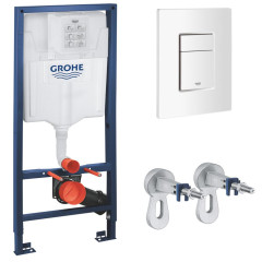 Инсталляция для унитаза GROHE Rapid Sl 3в1 38772001WHITE (квадратная клавиша, белая)